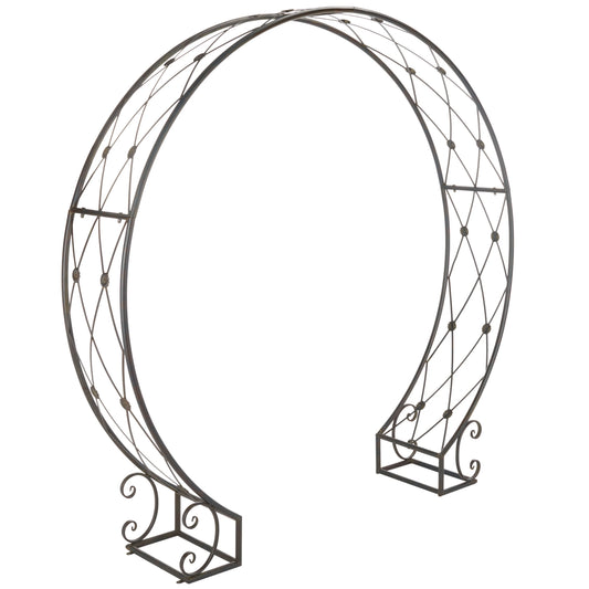 SAFAVIEH Mizell Outdoor Patio Moon Gateway, Antique Black