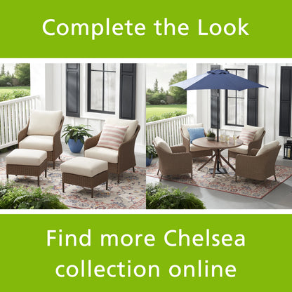 Mainstays Chelsea Outdoor Patio 4-Pieces Sectional Dining Set, Blue