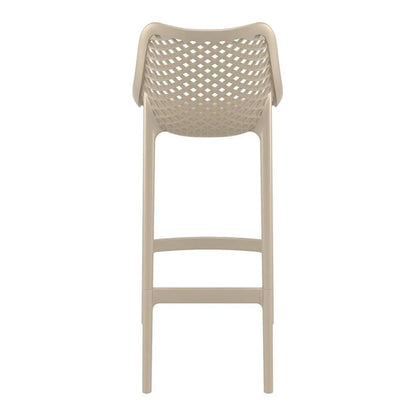 Home Square Polypropylene Patio Bar Stool in Taupe - Set of 2