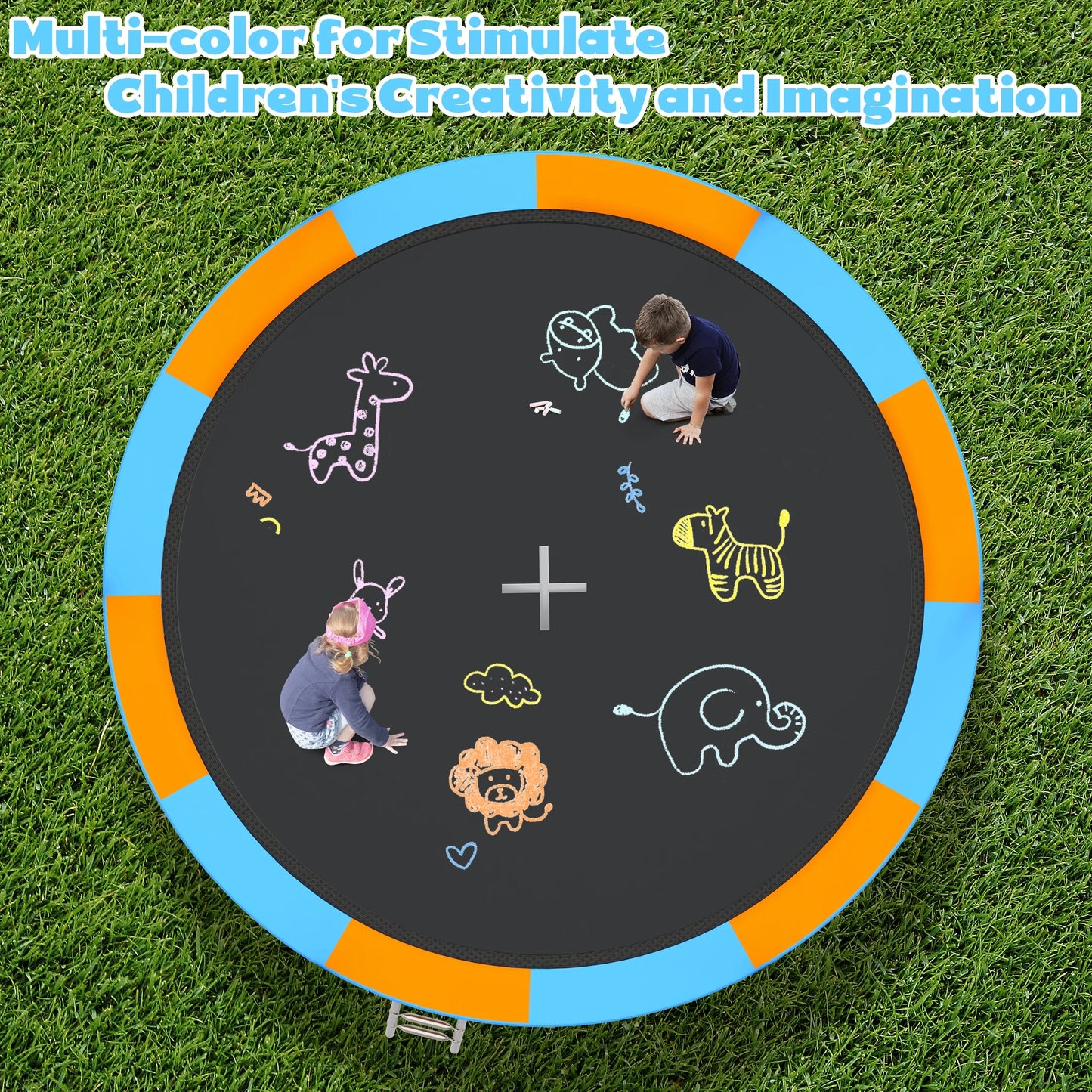 14Ft Trampoline for Kids and Adults, Outdoor Trampoline with Basketball Hoop, Segmart Upgrade Heavy Duty Trampoline with Enclosure Net & Ladder for Backyard Patio Garden