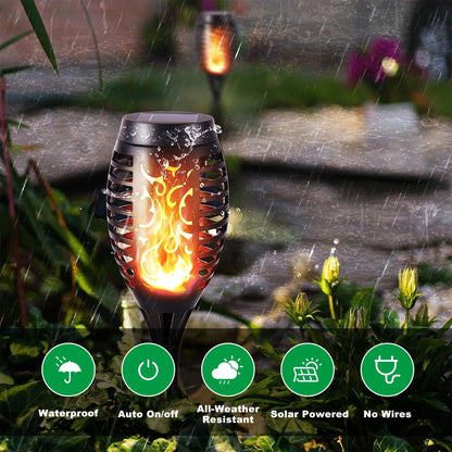 DAYBETTER 8Pack Solar Torch Lights, Flickering Flame Outdoor Lights with 96LED, Waterproof Solar Landscape and Walkway Lights Decoration for Garden Patio Yard