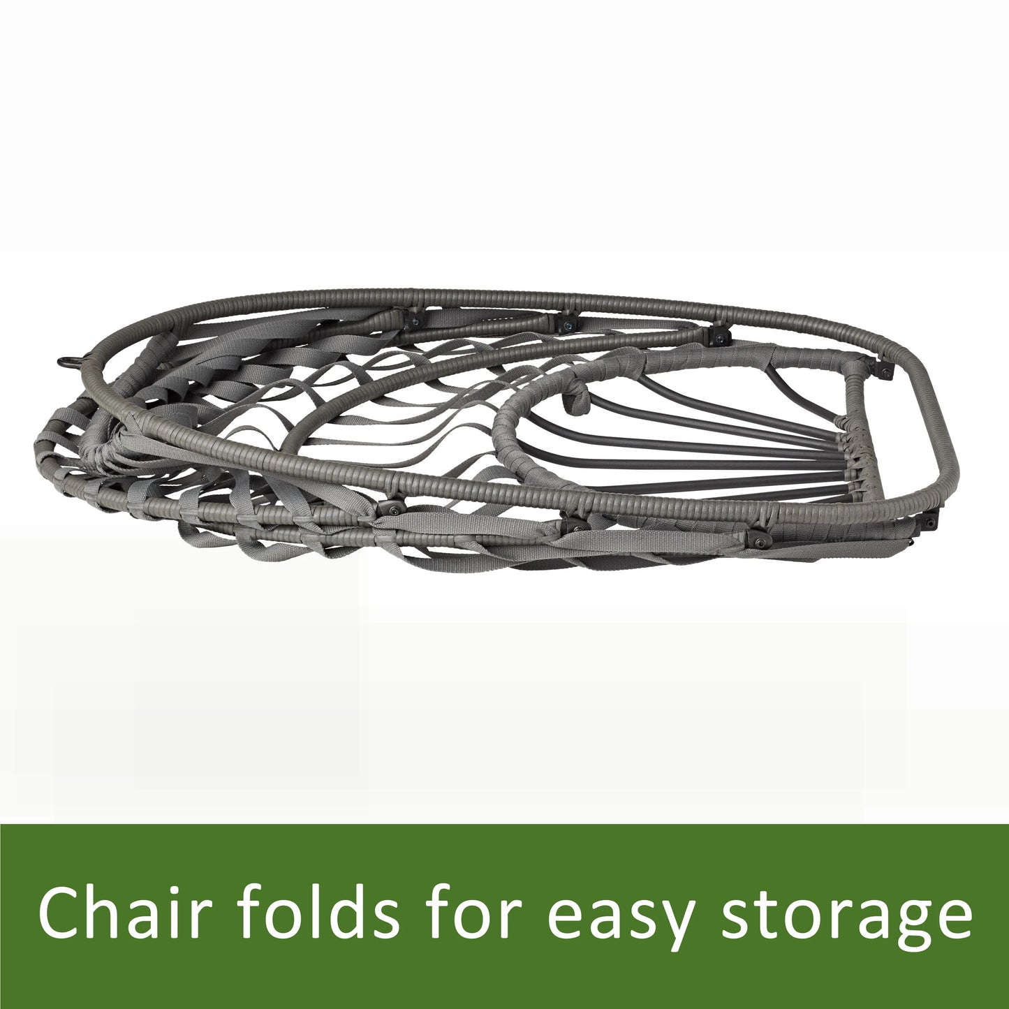 Mainstays Outdoor Wicker Patio Hanging Egg Chair, Gray