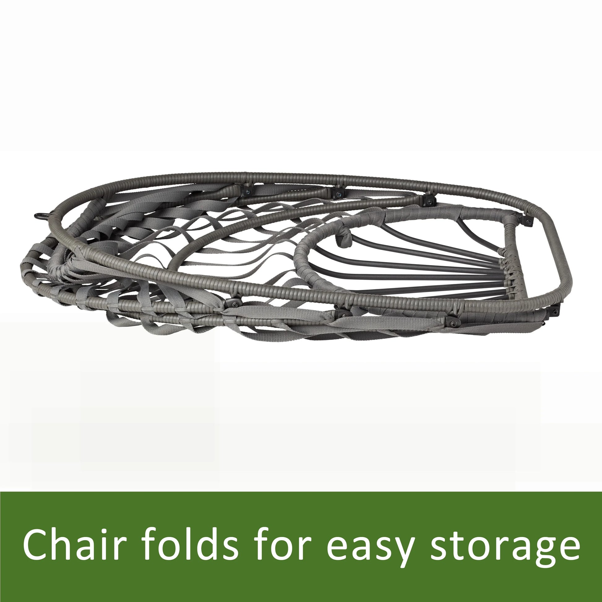 Mainstays Outdoor Wicker Patio Hanging Egg Chair, Gray