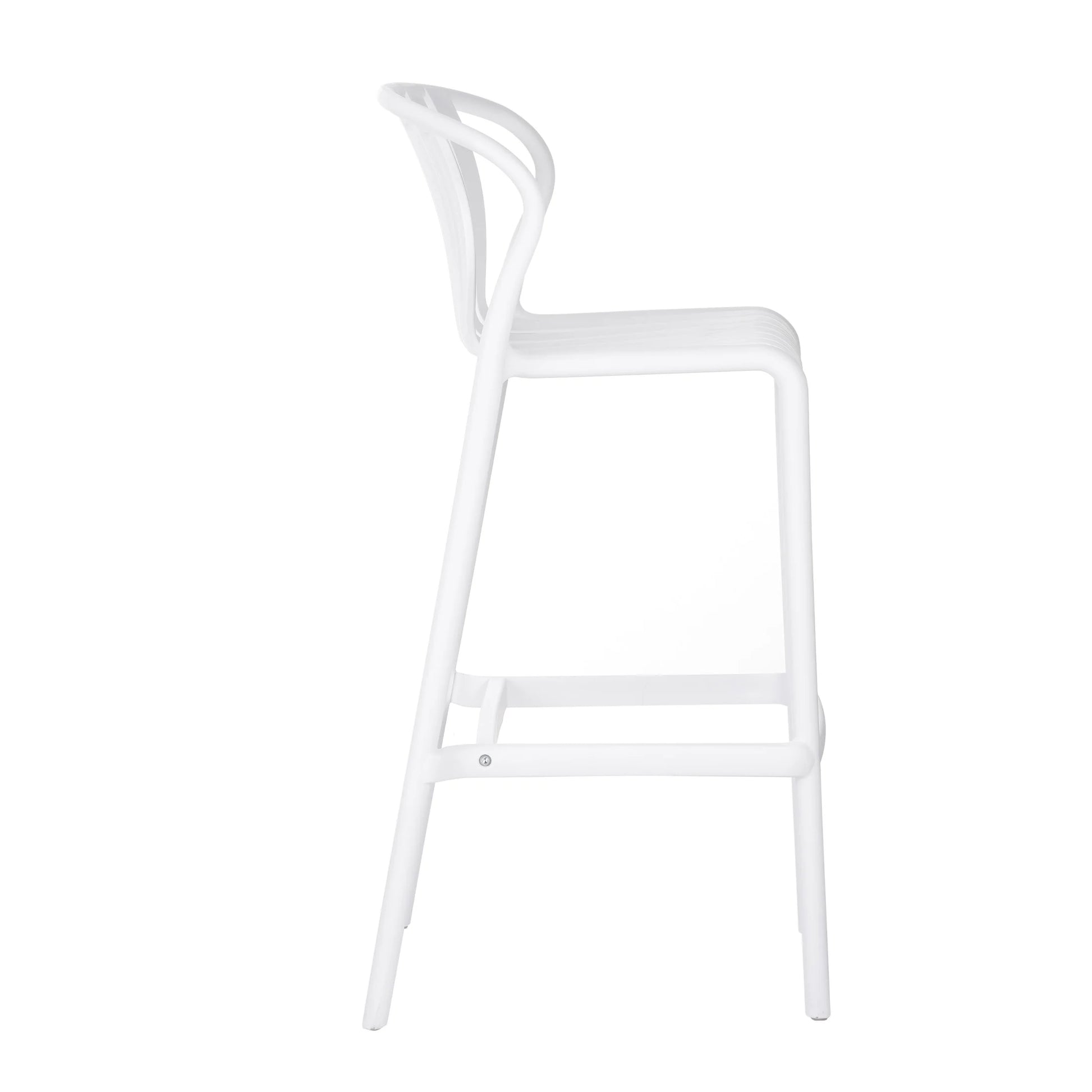 Orion 29.5" Modern Outdoor Patio Bar Stools, Perforated Slat Back, Black, Set of 2