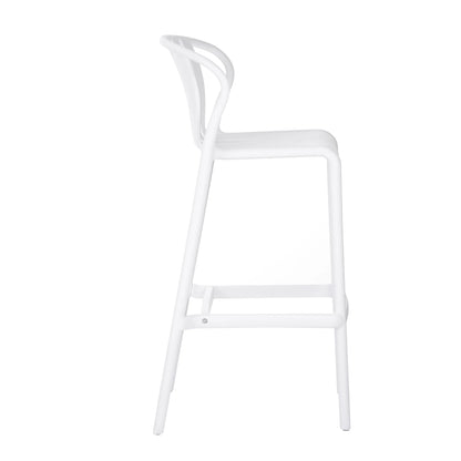 Orion 29.5" Modern Outdoor Patio Bar Stools, Perforated Slat Back, Black, Set of 2