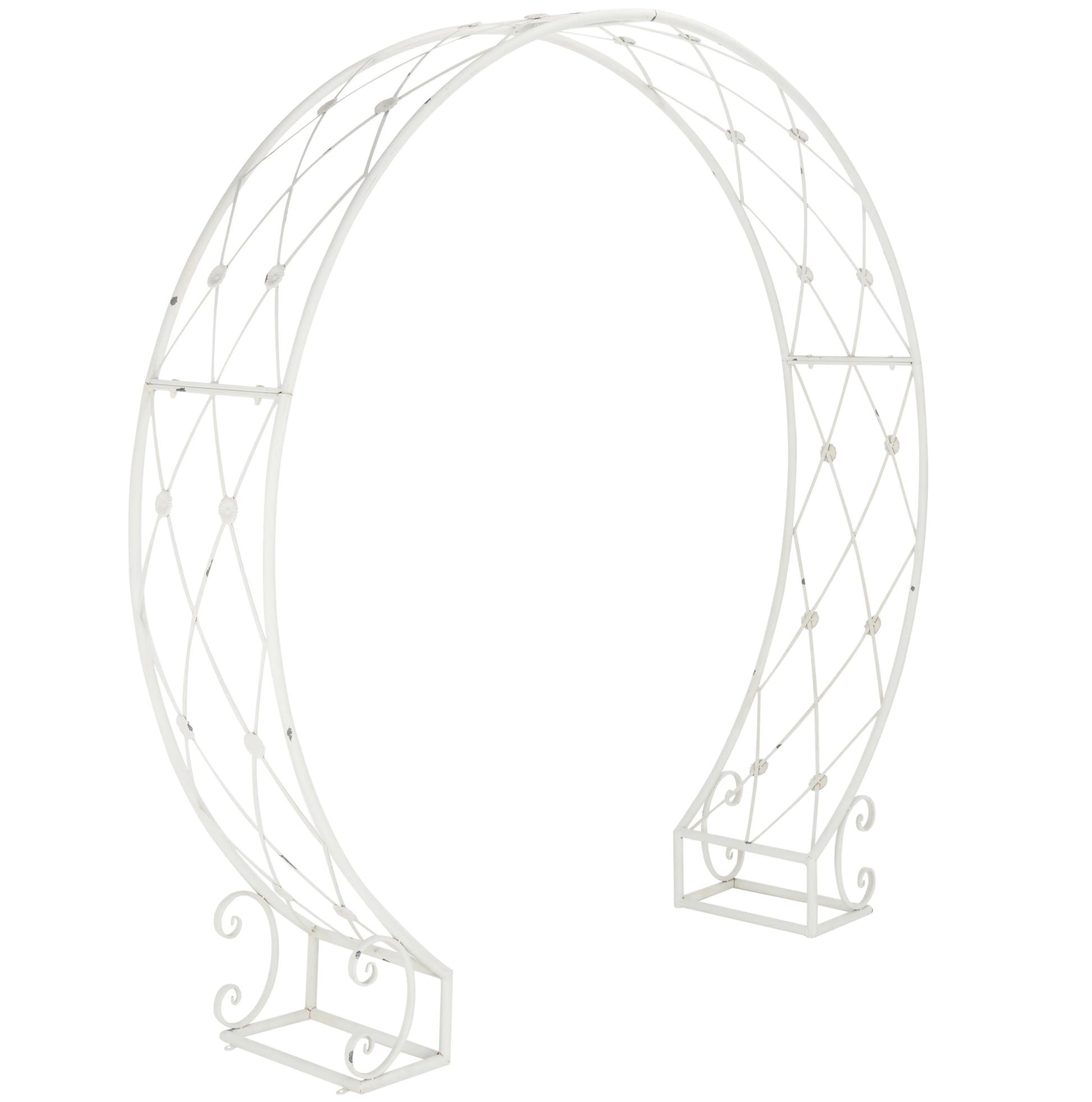 SAFAVIEH Mizell Outdoor Patio Moon Gateway, Antique White