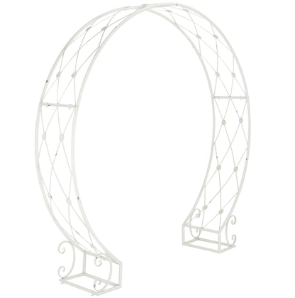 SAFAVIEH Mizell Outdoor Patio Moon Gateway, Antique White