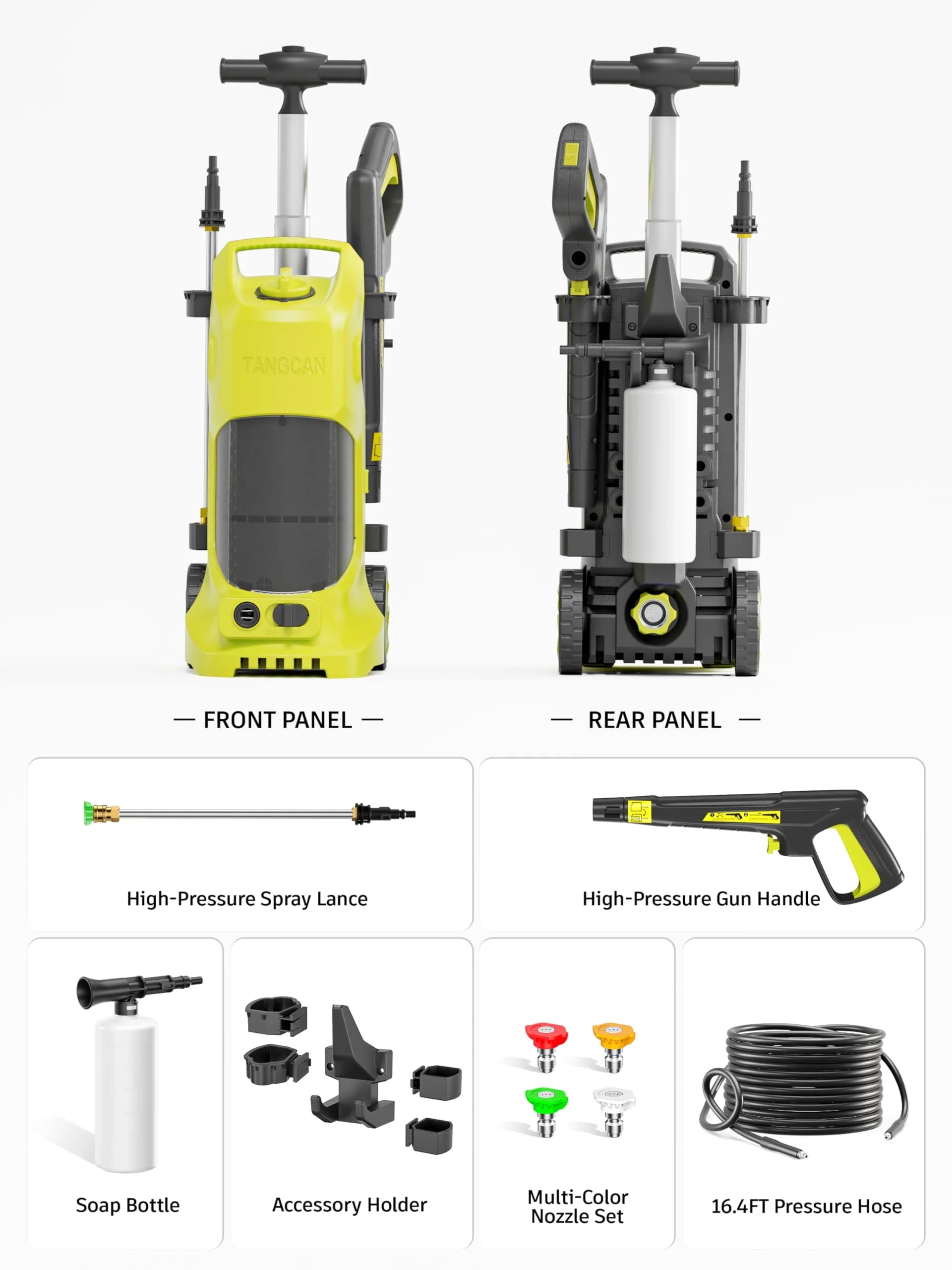 Electric Pressure Washer 5000PSI-Max 3.2GPM Electric Power Washer with Touch Screen 3 Levels of Adjustment Effortlessly Car Water Washer for Home Patio