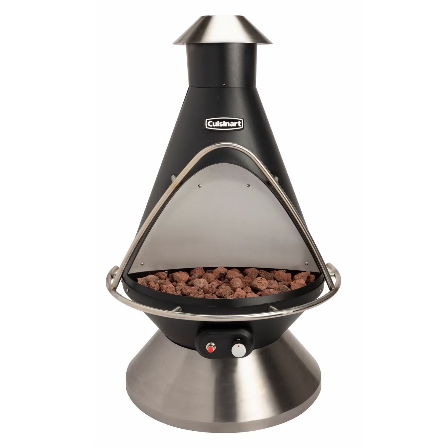 Cuisinart Chimenea Propane Fire Pit, 40,000 BTU Adjustable Gas Fire Pit for Patios, Includes Lava Rocks, Directional Heat Shield and Push to Start Ignition