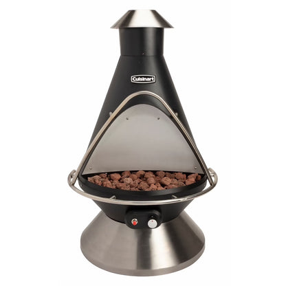 Cuisinart Chimenea Propane Fire Pit, 40,000 BTU Adjustable Gas Fire Pit for Patios, Includes Lava Rocks, Directional Heat Shield and Push to Start Ignition