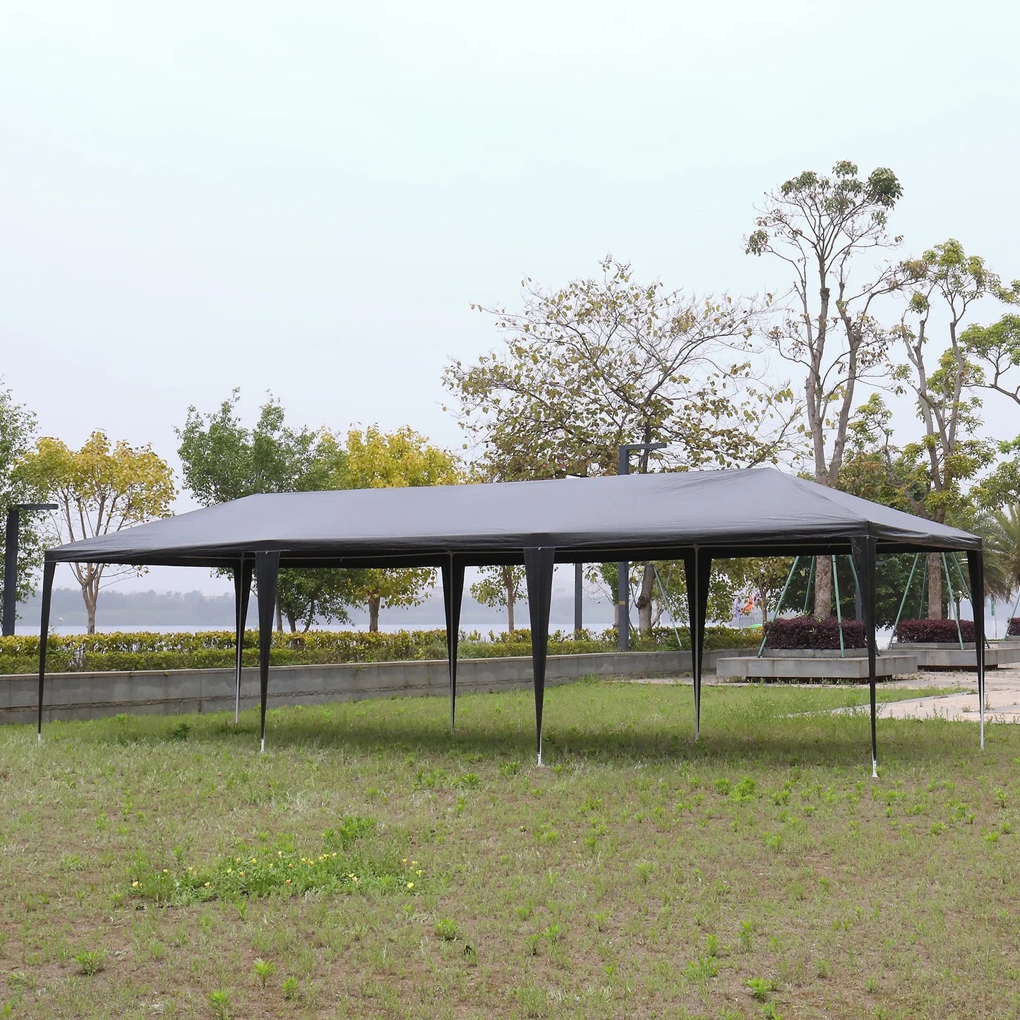 10'x30' Outdoor Party Tent with 8 Removable Sidewalls, Waterproof Canopy Patio Wedding Gazebo, Black