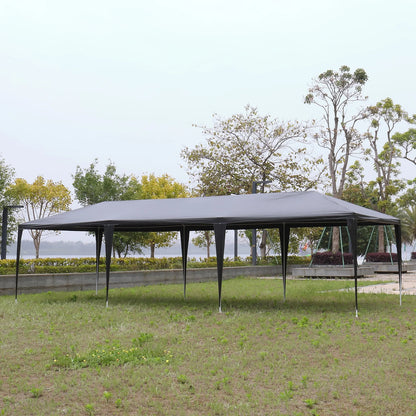 10'x30' Outdoor Party Tent with 8 Removable Sidewalls, Waterproof Canopy Patio Wedding Gazebo, Black