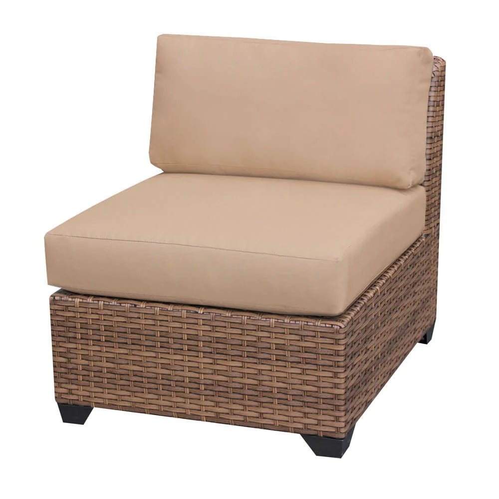 TK Classics Laguna 11-Piece Wicker Patio Sectional Set in Tan