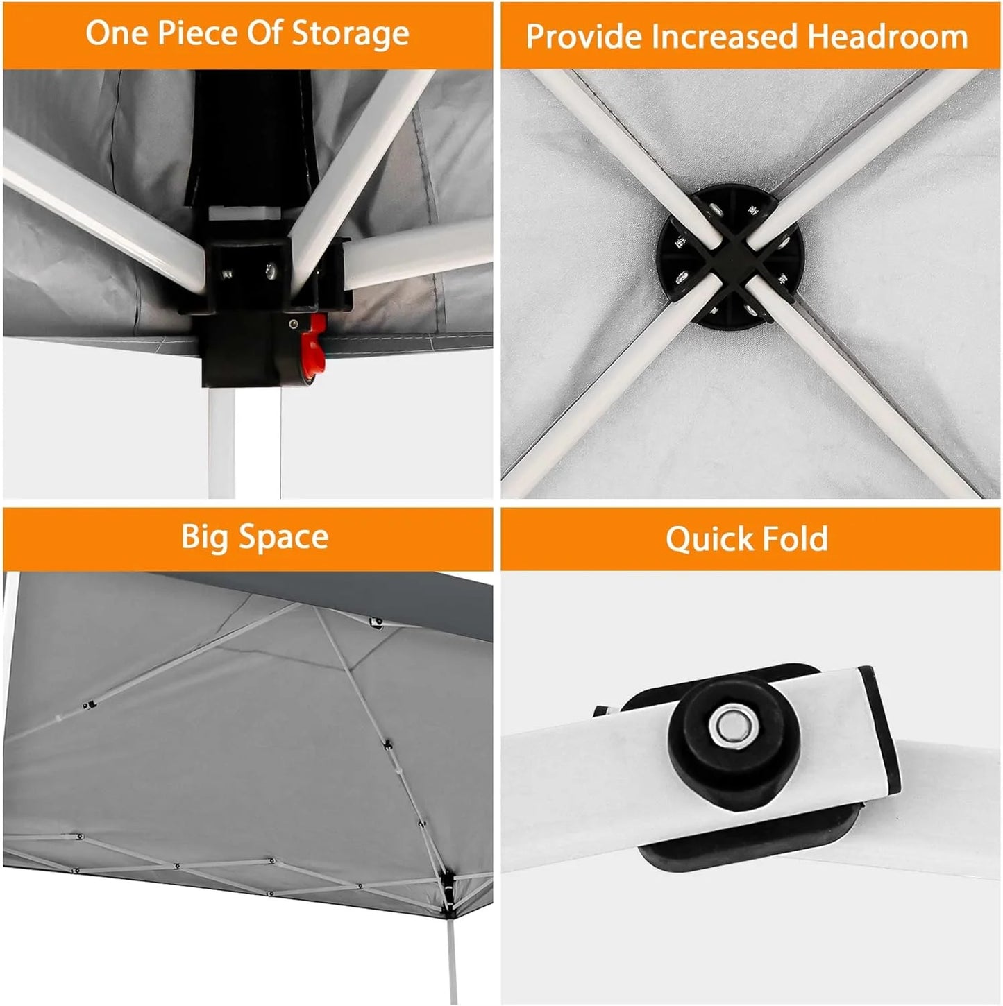 10 X 10ft Pop Up Canopy Tent Easy Set up Outdoor Instant Straight Legs Portable Gazebo Shelter with Wheeled Bag for Camp Beach Patio and Garden (Grey)