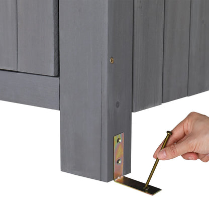 iTopRoad 70in Outdoor Storage Shed for Garden Tools, Wooden Patio Shed Lockers
