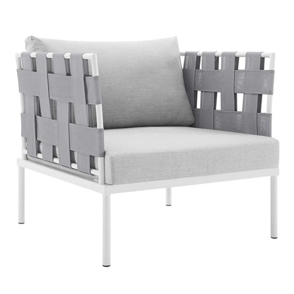 Modway Harmony 7-Piece Sunbrella® Outdoor Patio Aluminum Sectional Sofa Set in Gray Gray