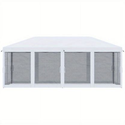 Zateety 10' X 20' Pop Up Canopy Tent with Netting, Heavy Duty Instant Sun Shelter, Large Tents for Parties with Carry Bag for Outdoor, Garden, Patio, Cream White