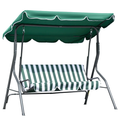 Outsunny Porch Swing with Canopy, 3-Person Patio Swing Chair, Dark Blue