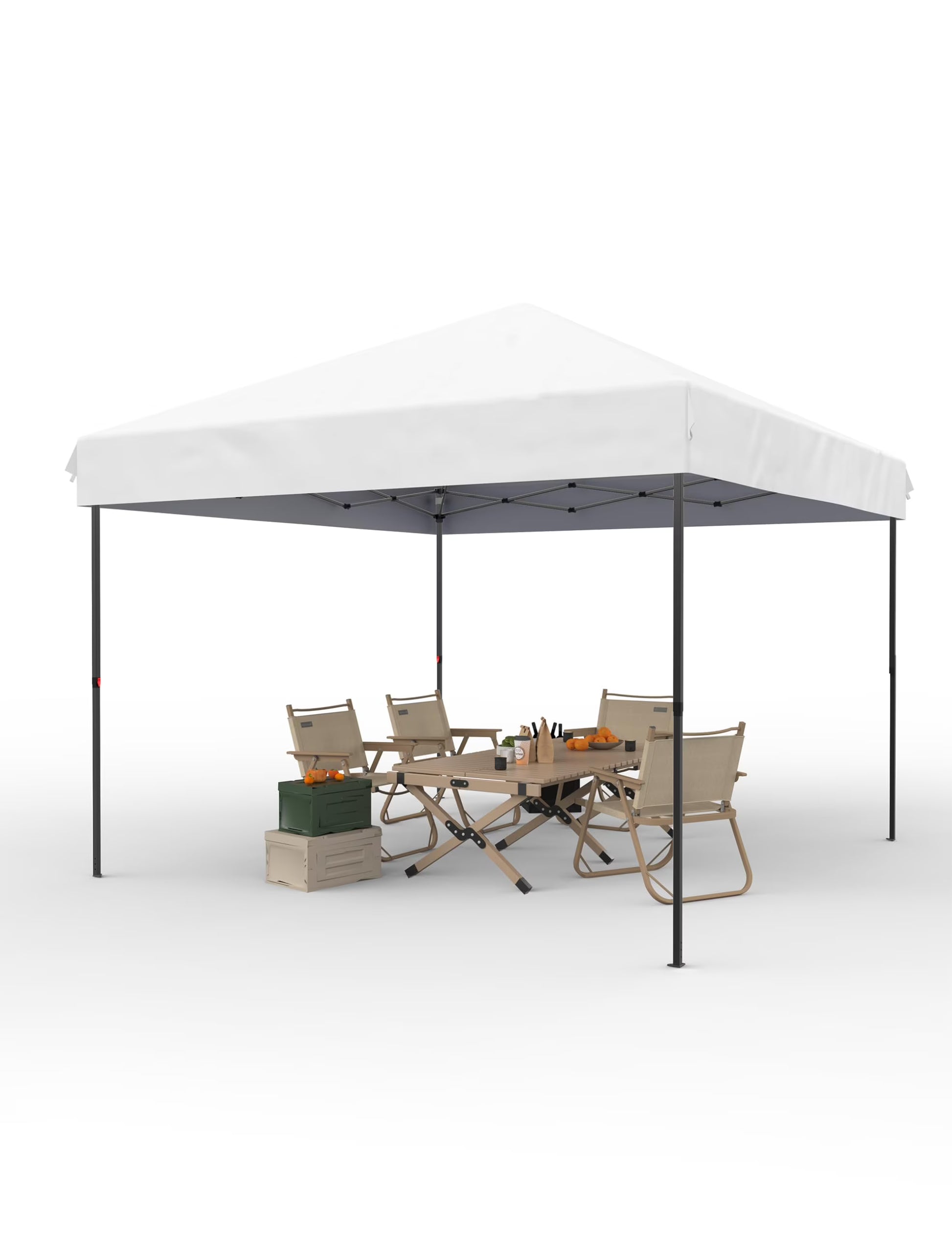 Danolapsi 10x10 Ft Pop Up Canopy Tent Easy One Person Set-up,Easy Outdoor Sun Shade,Instant Portable Shelter with 4 Stakes,4 Ropes,4 Sandbags for Patio, Outdoor Activities
