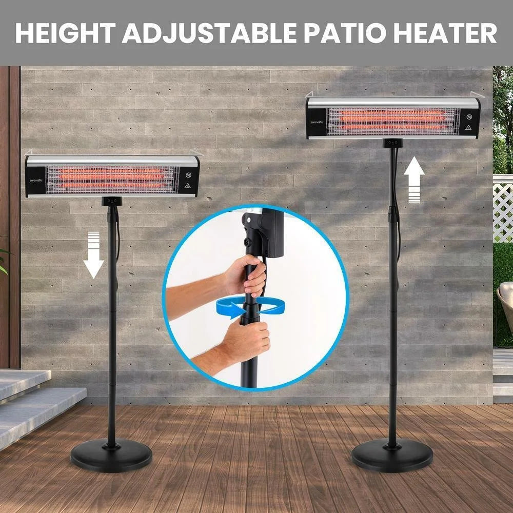 SereneLife Infrared Patio Heater, Electric Patio Heater for Indoor/Outdoor Use, (Black)