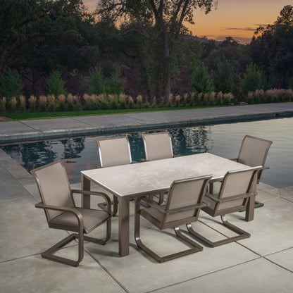 SunVilla Gibson 7-piece Outdoor Patio Sling Dining Set