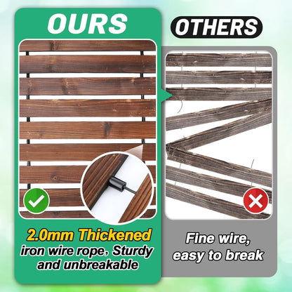 8.2 Ft Wooden Garden Pathway - Weather Resistant Carbonized Pine Roll Out Decorative Walkway, Boardwalk Pathway Pavers for Outside Stepping Stones Outdoor Patio Beach Pool Backyard, Brown