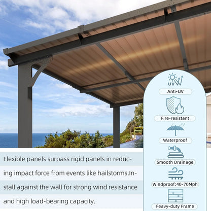 YODOLLA 8' x 10' Hardtop Gazebo Outdoor Aluminum Pergola ?For Garden, Patio, Backyard-Dark ?Gray