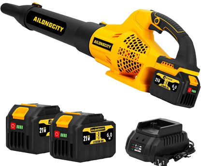 21V Cordless Leaf Blower, 2 x 6.0Ah Battery Powered Blowers Leaf, 6 Speed Levels & 500CFM/150MPH, Blowers for Lawn Care, Sopladora De Hojas with Extension Nozzle for Patio, Snow