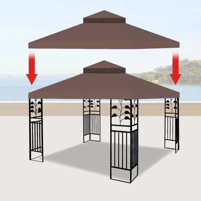 UBesGoo 10x10 Ft Outdoor Patio Gazebo Replacement Canopy, Double Tiered Gazebo Tent Roof Top Cover Only(Frame Not Include)