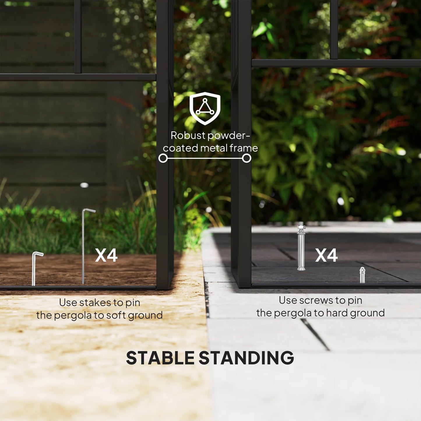 Outsunny 10' x 10' Outdoor Pergola Canopy, Metal Patio Canopy with Drainage Holes for Backyard, Garden, Porch, Cream White