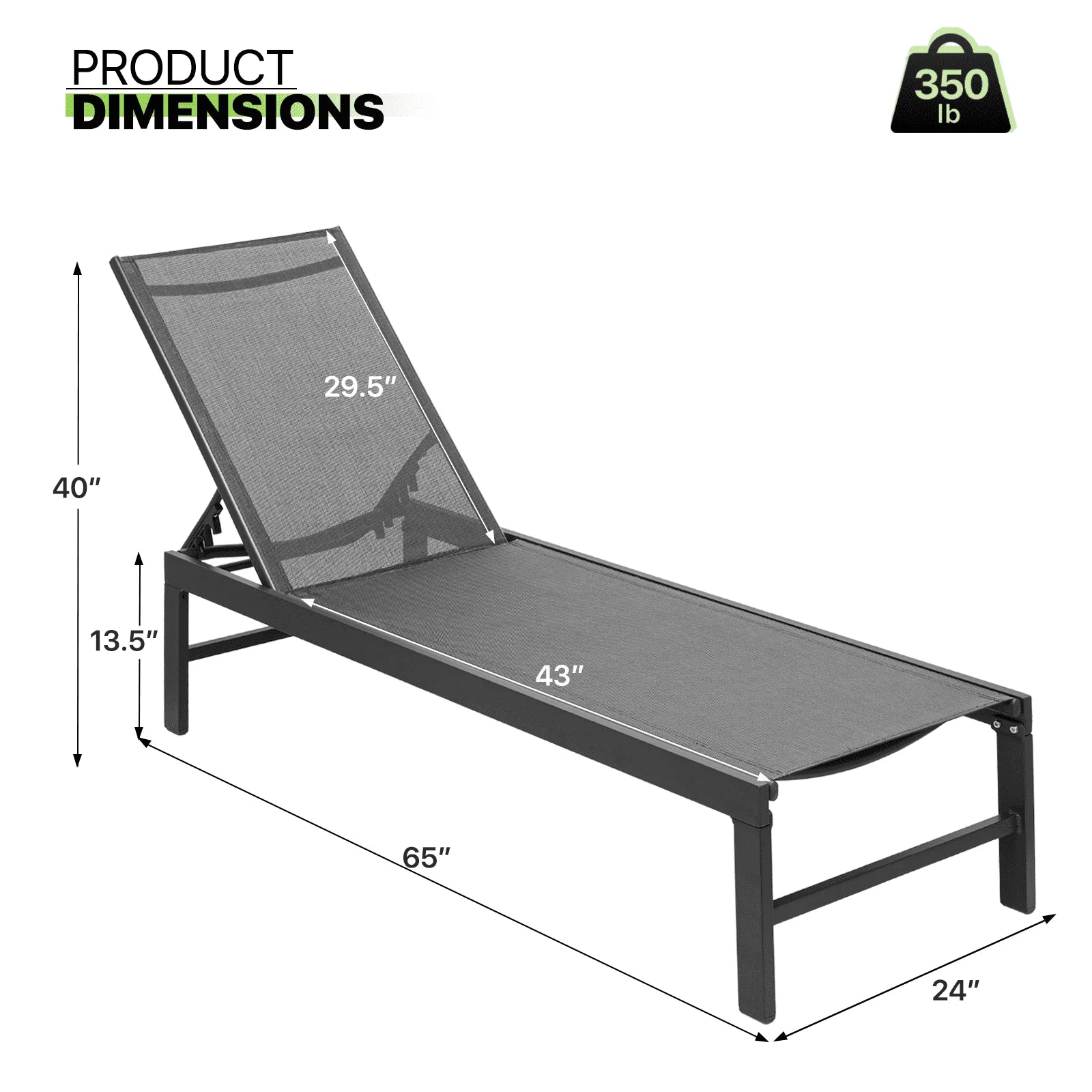 Magshion Set of 2 Patio Lounge Chairs with Adjustable Backrest, Pool Recliner Outdoor Chaise with Aluminum Frame for Beach Backyard Garden, Grey
