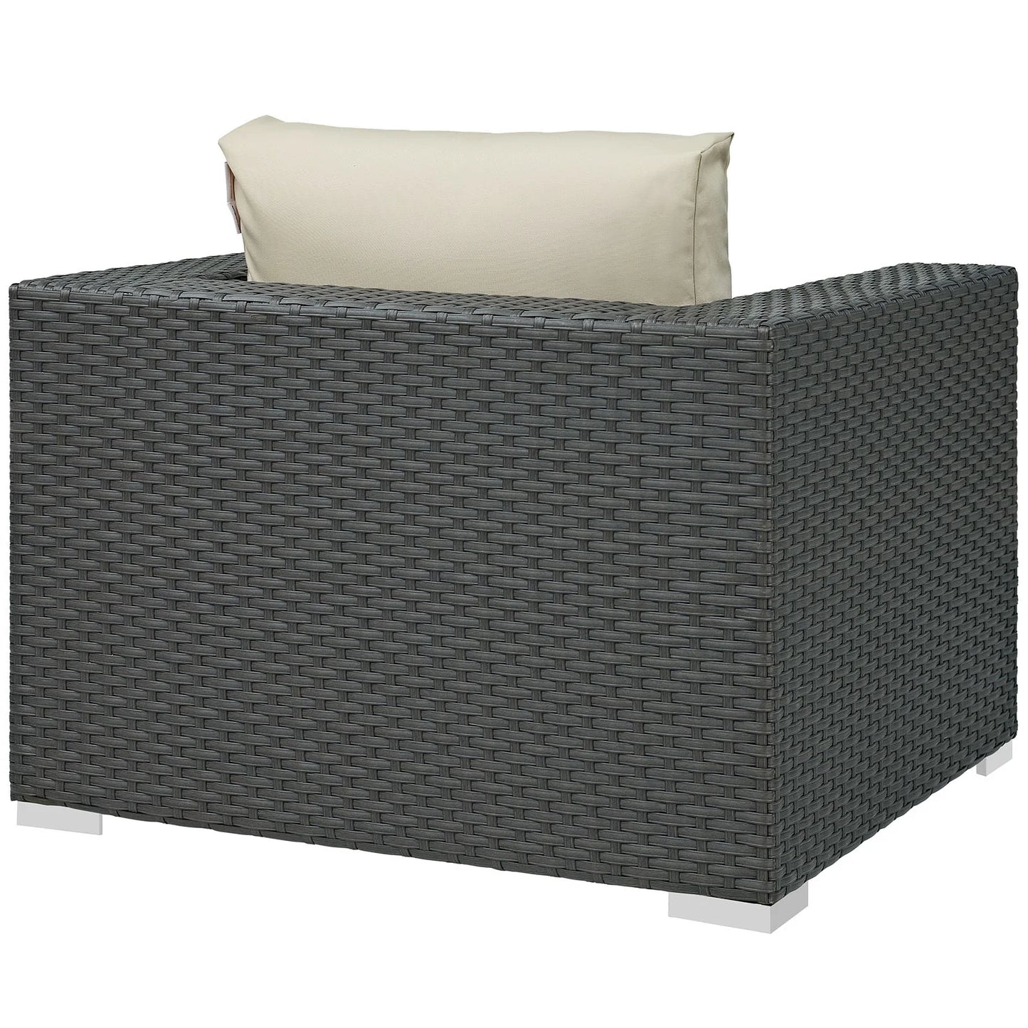Modern Contemporary Urban Design Outdoor Patio Balcony Lounge Chair, Beige, Rattan