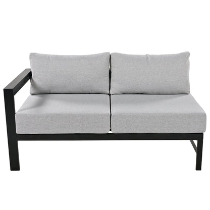 Furvclv 115.7in Modern Outdoor Sectional Sofa, 6 Seater Patio Conversation Couch Sets, U-Shaped Chaise Lounge Couch, Convertible Sofa Set For Outdoor Garden Porch