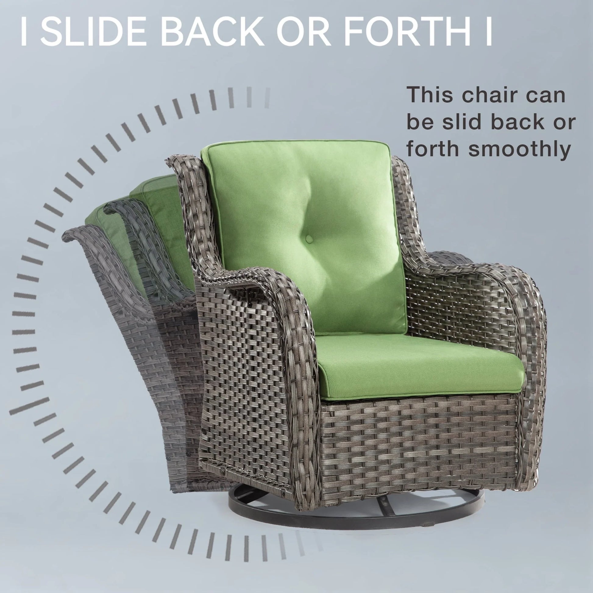 Meetleisure 1 Pieces Outdoor Patio Furniture Wicker Swivel Chair with Cushions for Backyard, GRE