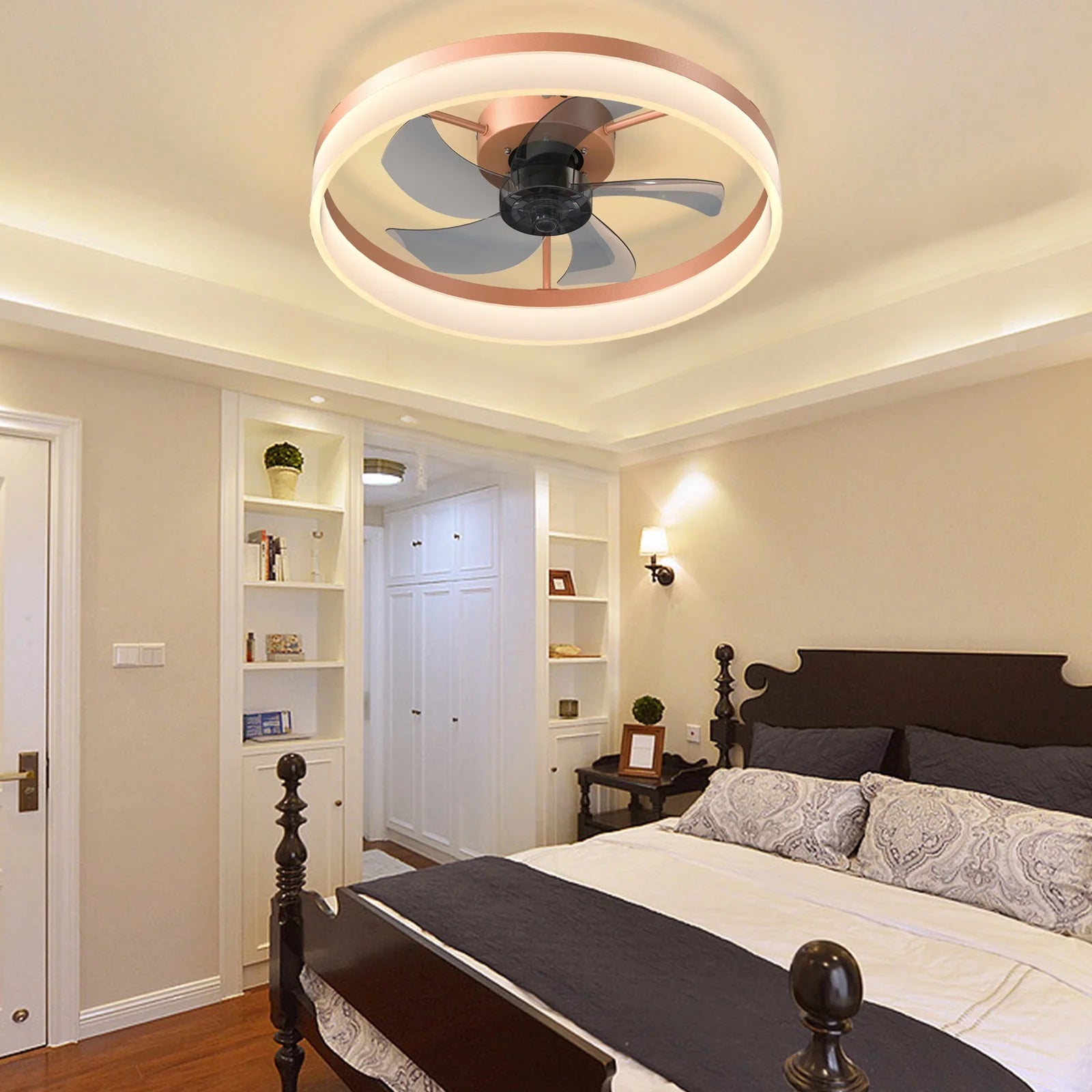 Ceiling Fan With Remote Control Memory Functions 21dB Low Noise 6 Adjustable Speeds Dimmable Led Ceiling Fan For Hallways Balconies Patios