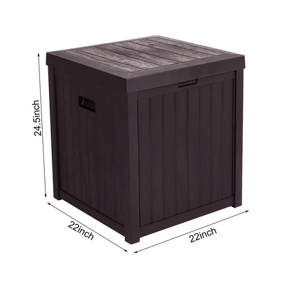 Patio Storage Box Waterproof, enyopro Outdoor PP Storage Patio Furniture Container, 51 Gallon Garden Storage Box with Seat for Backyard Pool Deck, 22" x 22" x 24.5", Brown, JA3239