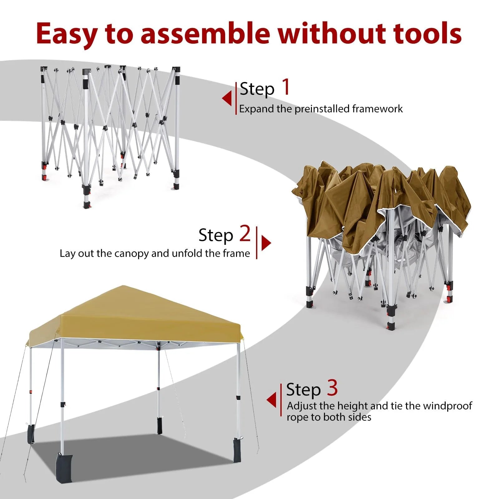 Luku 10x10ft Instant Pop-Up Canopy Tent with Patented Center Lock System, Portable Wheeled Carry Bag, Adjustable Height Straight Legs for Outdoor, Garden, Market, Patio, Yard