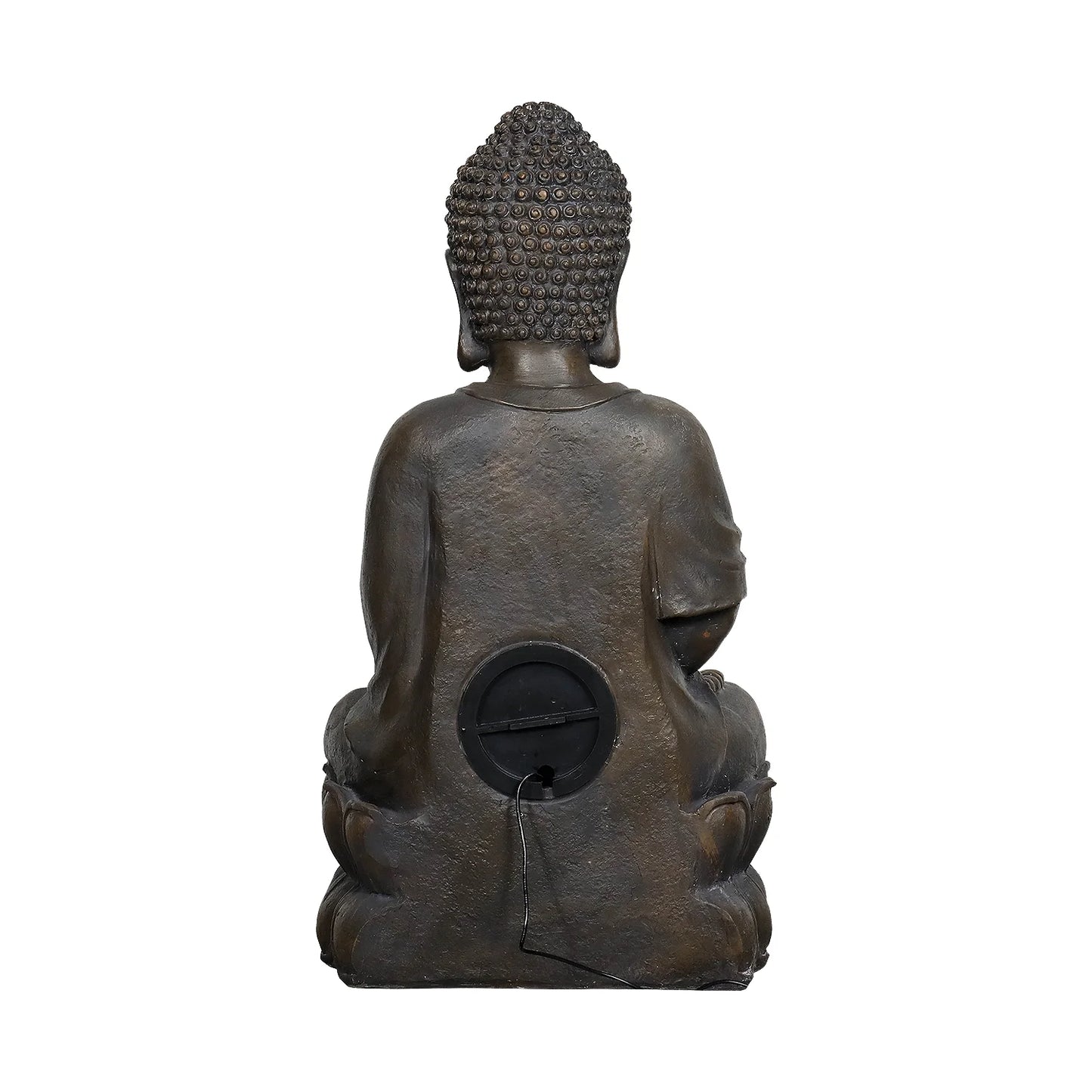 33" H Buddha Outdoor Water Fountain with LED Lights and Pump,Zen Style Relaxing Garden Fountain Waterfall for Patio, Porch and Yard Decor