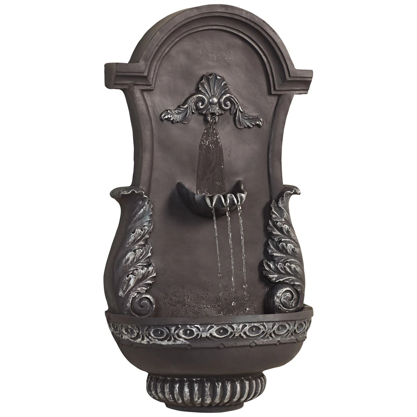 San Pablo Ornate 33" High Large Italian Indoor Outdoor Decor Gray Resin Wall Fountain Outside Garden Patio
