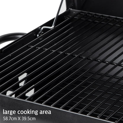 Uten Charcoal Grill Outdoor BBQ Smoker Picnic Camping Patio Backyard Cooking, Black