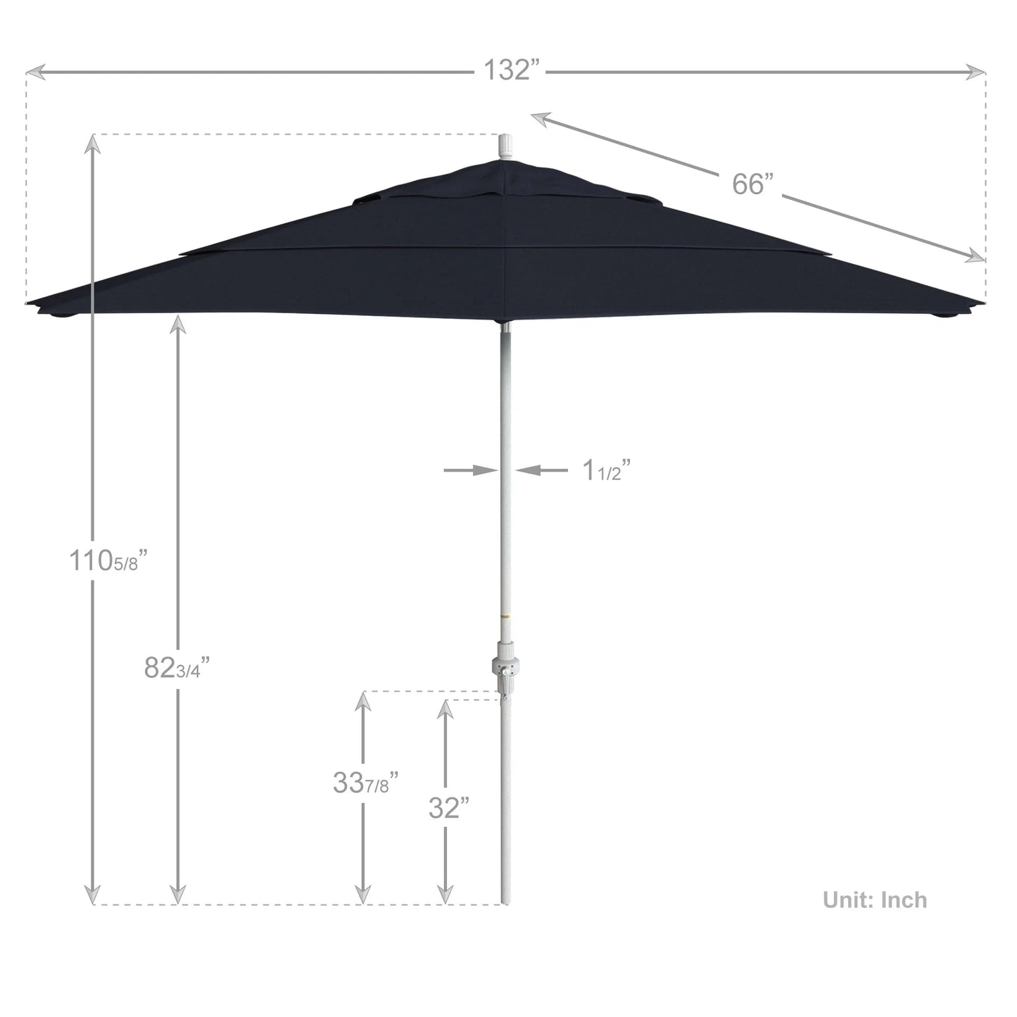 California Umbrella 11' Patio Umbrella in Spectrum Indigo