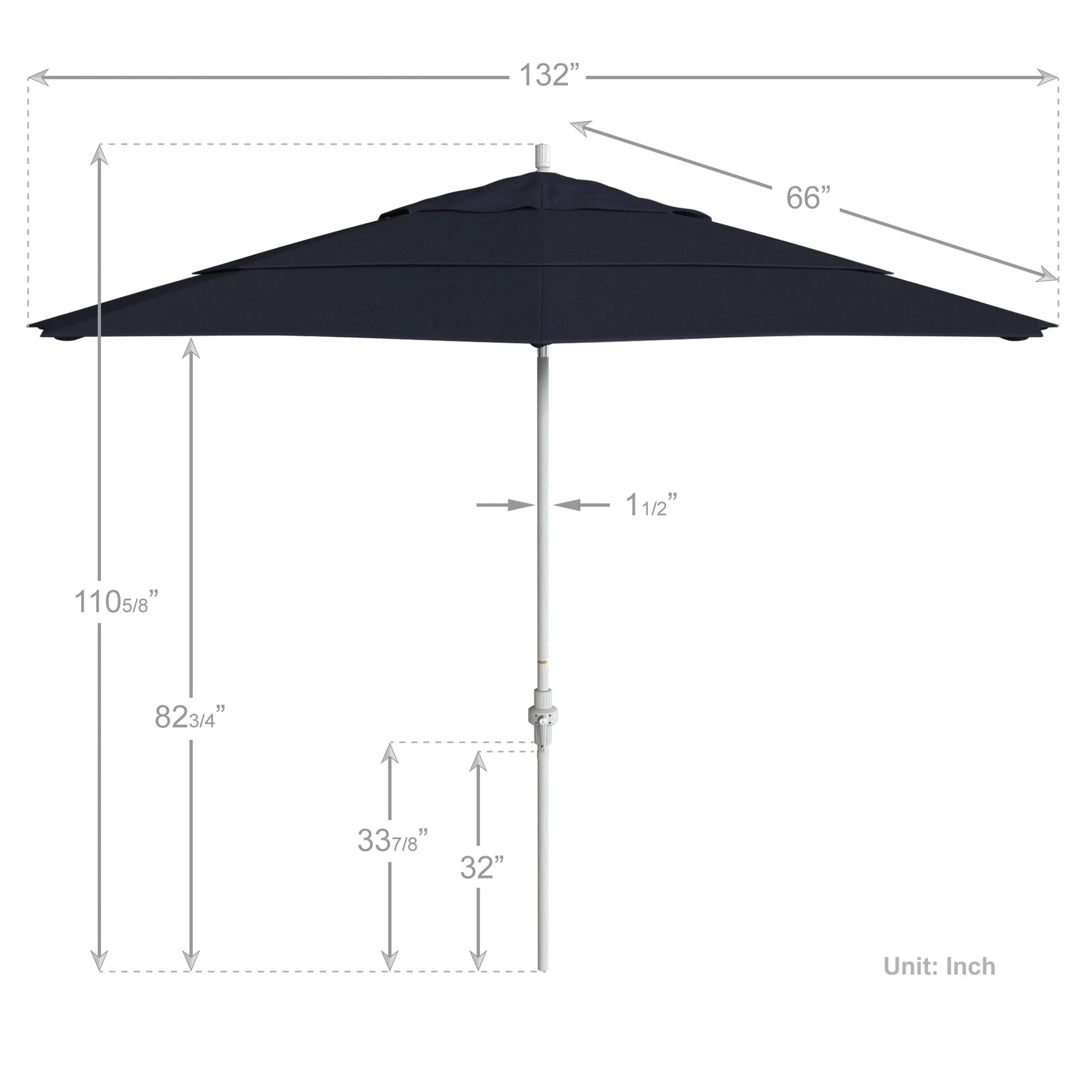 California Umbrella 11' Patio Umbrella in Spectrum Indigo