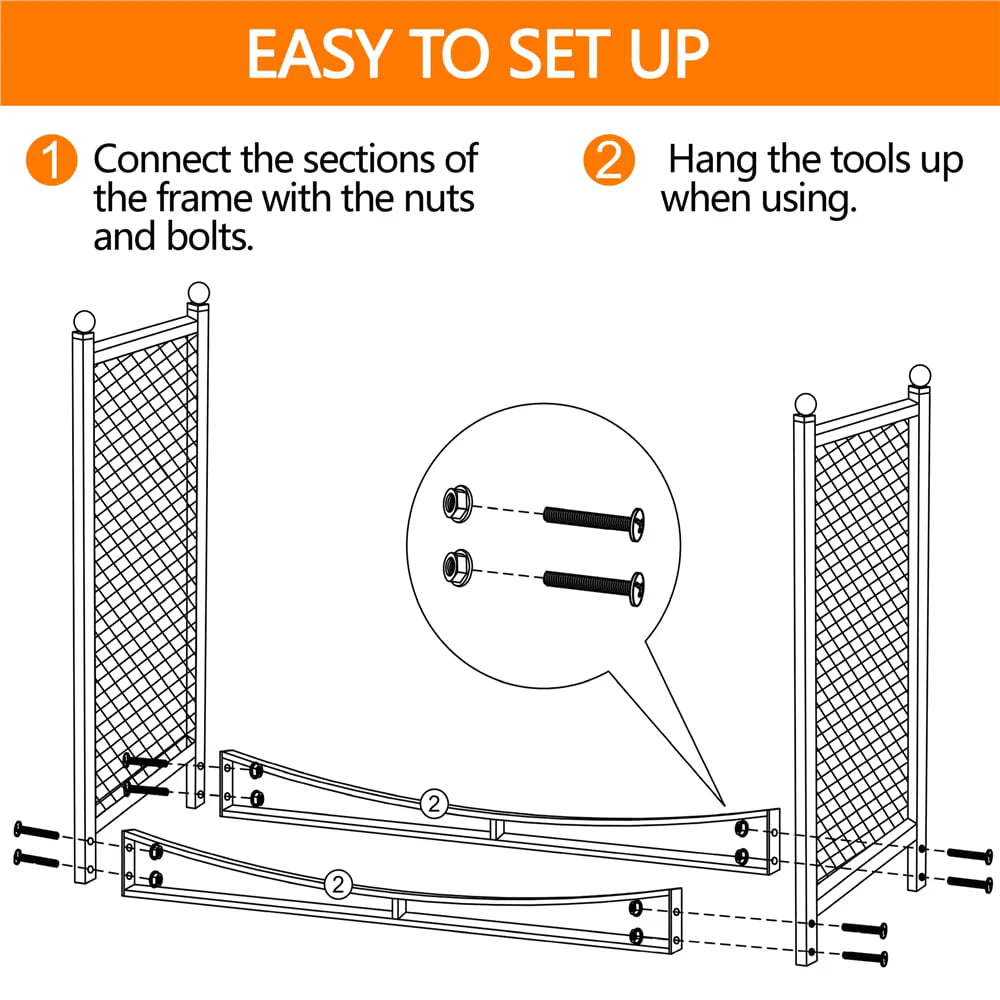 SmileMart Metal Fireplace Log Holder Firewood Rack Storage for the Patio, Garden, Yard or Indoors, Black