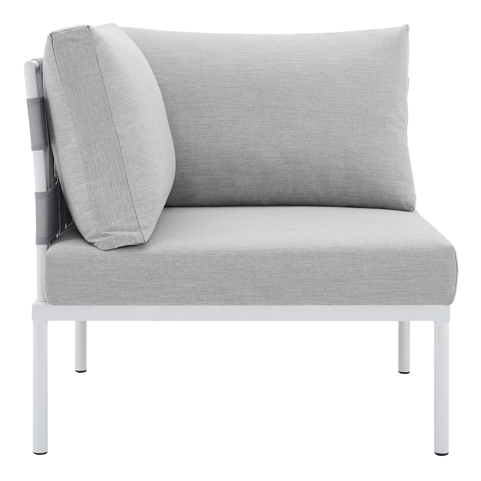 Modway Harmony 7-Piece Sunbrella® Outdoor Patio Aluminum Sectional Sofa Set in Gray Gray