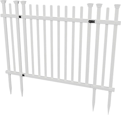 3.5ft H x 5ft W (1 Gate) No Dig Zippity Burbank Gate Kit, White Vinyl Picket Yard Fence Gate with Hardware Included for Burbank Fence Kit, Outdoor Patio and Backyard Gate, ZP19071