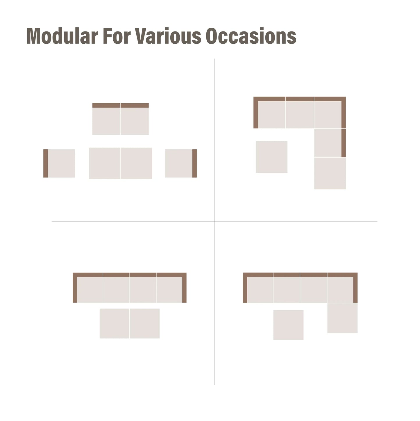 LAUSAINT HOME 6 Pieces Outdoor Furniture Set, Patio Rattan Wicker Sectionals with 4 Chairs and 2 Ottomans, Beige Cushions