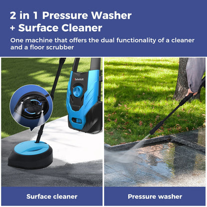 MF Studio Electric Pressure Washer 2100PSI Max 1.85GPM with Adjustable Nozzle, Ideal for Car Washing and Patio Garden