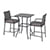 Patio Bar Set, 3 Piece Outdoor Wicker Bistro Set, All-weather Rattan Height Bar Stools with Cushions, Wood Top Bar Height Table Bistro Bar Set for 2 people, for Backyard, Patio, Pool, Garden