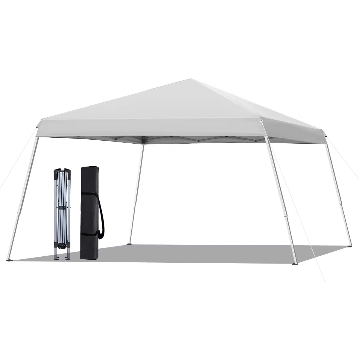 10x10 Pop Up Canopy Tent With Durable Silver Coated Cover And Adjustable Slant Legs, Easy Setup Outdoor Patio Instant Sun Shelter - Blue, Included 1 x Storage Carry Bag, 4 x Guylines, 8 x Stakes