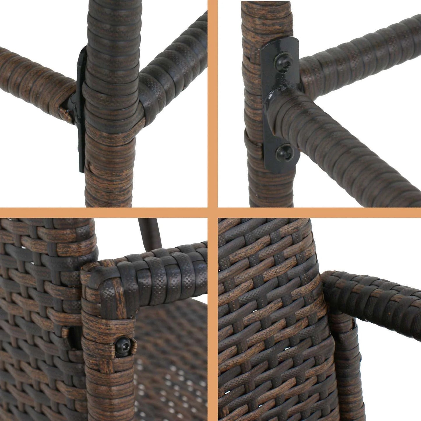 ZENSTYLE Wicker Bar Stool Rattan Chair Furniture Chair Outdoor Backyard Set of 2 Patio - Brown